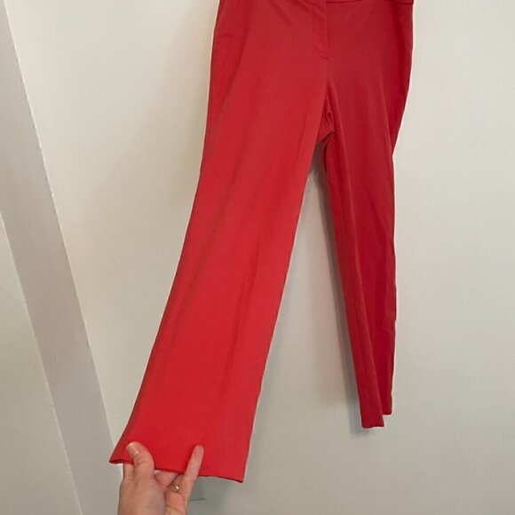 CALVIN KLEIN CK Skinny Highline Pants Coral Pink Red Tapered Leg Cropped Ankle - Picture 9 of 13